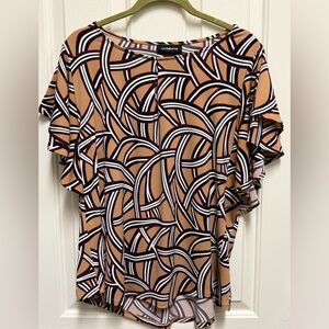 Liz Claiborne Women's Abstract Brown and Black Blouse